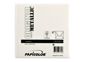 Envelop Papicolor 140x140mm metallic ivoor pak à 6 stuks