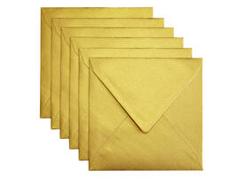 Envelop Papicolor 140x140mm metallic goud pak à 6 stuks