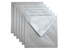 Envelop Papicolor 140x140mm metallic zilver pak à 6 stuks