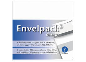 Dubbele kaart Papyrus Envelpack Design C6 114x162mm wit 894436 set van 8