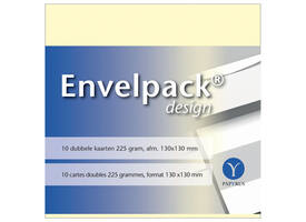 Dubbele kaart Papyrus Envelpack Design vierkant 130x130mm ivoor 894460 set van 10