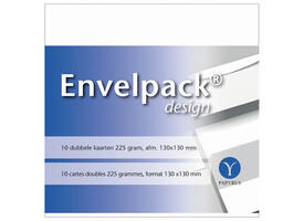 Dubbele kaart Papyrus Envelpack Design vierkant 130x130mm wit 894466 set van 10