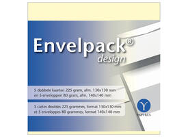 Dubbele kaart Papyrus Envelpack Design vierkant 140x140mm ivoor 894440 set van 5