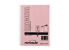 Correspondentiekaart Papicolor dubbel 105x148mm babyroze pak à 6 stuks
