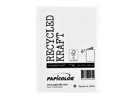 Correspondentiekaart Papicolor dubbel 105x148mm kraft wit pak à 6 stuks