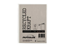 Correspondentiekaart Papicolor dubbel 105x148mm kraft grijs pak à 6 stuks