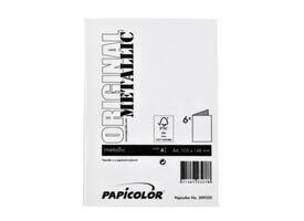 Correspondentiekaart Papicolor dubbel 105x148mm metallic parelwit pak à 6 stuks