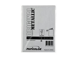 Correspondentiekaart Papicolor dubbel 105x148mm metallic zilver pak à 6 stuks