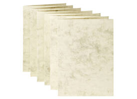 Correspondentiekaart Papicolor dubbel 105x148mm marmer ivoor pak à 6 stuks