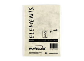 Correspondentiekaart Papicolor dubbel 105x148mm marmer ivoor pak à 6 stuks