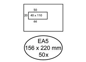 Envelop Hermes EA5 156x220mm venster 4x11links zelfklevend 50 stuks