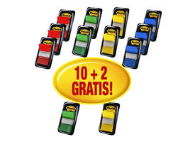 Indextabs Post-it 680 25.4x43.2mm 10+2 gratis assorti 50 tabs per dispenser