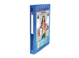 Presentatieringband Oxford Polyvision A4 4-rings O-mech 30mm blauw