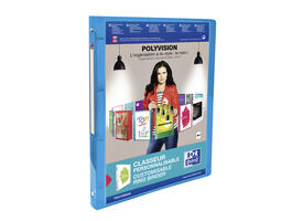 Presentatieringband Oxford Polyvision A4 4-rings O-mech 20mm blauw