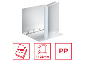 Presentatieringband Esselte Essentials panorama A4 4-rings D-mechaniek 38mm wit