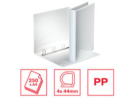 Presentatieringband Esselte Essentials panorama A4 4-rings D-mechaniek 44mm wit