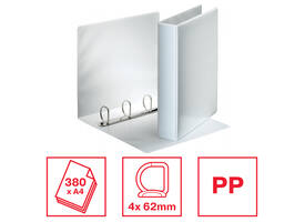 Presentatieringband Esselte Essentials panorama A4 4-rings D-mechaniek 62mm wit