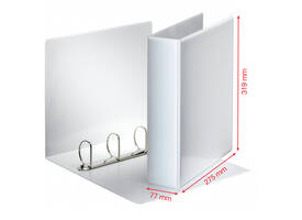 Presentatieringband Esselte Essentials panorama A4 4-rings D-mechaniek 77mm wit