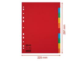 Tabbladen Esselte Economy A4 10-delig karton 11-rings assorti