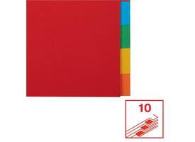 Tabbladen Esselte Economy A4 10-delig karton 11-rings assorti