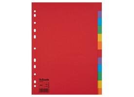 Tabbladen Esselte Economy A4 12-delig karton 11-rings assorti
