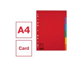 Tabbladen Esselte Economy A4 6-delig  karton 11-rings assorti
