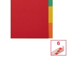 Tabbladen Esselte Economy A4 6-delig  karton 11-rings assorti