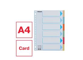 Tabbladen Esselte Premium A4 6-delig karton 23-rings assorti