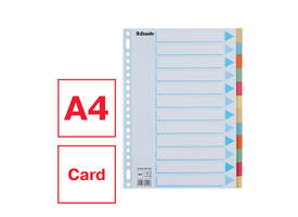 Tabbladen Esselte Premium A4 12-delig karton 23-rings assorti