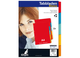 Tabbladen Kangaro 4-gaats PE405 5-delig assorti karton