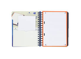 Projectboek Oxford School A5+ lijn 6-gaats 240 pagina's 80gr blauw