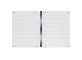Collegeblok Oxford A4+ ruit 5x5mm 4-gaats 180 pagina's 80gr zwart