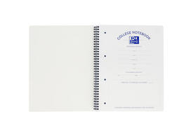 Collegeblok Oxford A4+ ruit 5x5mm 4-gaats 180 pagina's 80gr zwart