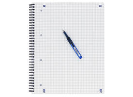 Collegeblok Oxford A4+ ruit 5x5mm 4-gaats 180 pagina's 80gr zwart