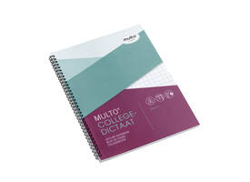 Collegeblok Multo A4 ruit 10x10mm 23-gaats 160 pagina's 80gr wit