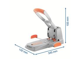 Perforator Rapid Supreme HDC150/2 heavy duty 2-gaats 150 vel zilver/oranje
