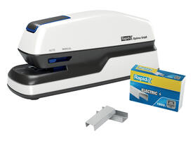 Nietmachine elektrisch Rapid Optima Grip 20vel wit/zwart