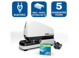 Nietmachine Rapid Optima 60E elektrisch contactloos 60 vel wit/zwart