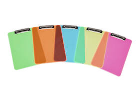 Klembord MAUL A4 staand transparant PS neon roze
