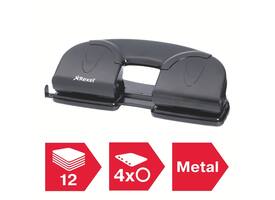 Perforator Rexel V412 4-gaats 12 vel zwart
