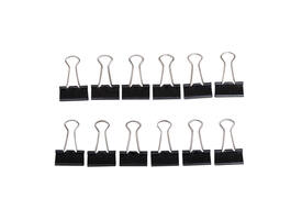 Papierklem MAUL 213 Foldback 25mm zwart 12 stuks