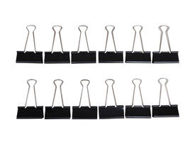 Papierklem MAUL 213 foldback 50mm zwart 12 stuks