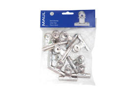 Papierklem MAUL Bulldog 50mm capaciteit 20mm zilver 10 stuks