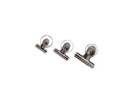 Papierklem MAUL Bulldog met magneet 30mm zilver 2 stuks