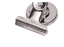 Papierklem MAUL Bulldog met magneet 30mm zilver 2 stuks