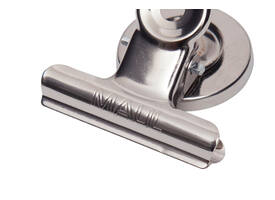 Papierklem MAUL Bulldog met magneet 40mm zilver 2 stuks