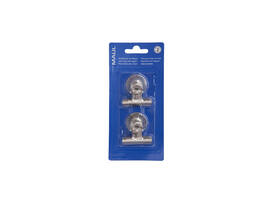 Papierklem MAUL Bulldog met magneet 40mm zilver 2 stuks