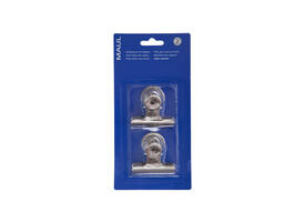 Papierklem MAUL Bulldog met magneet 52mm zilver 2 stuks