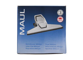 Papierklem MAUL Pro 125mm capaciteit 30mm zilver