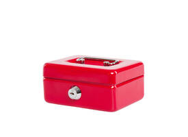 Geldkist MAUL met muntgleuf en slot 125x95x60mm rood